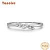 Tancise Classic 925 Sterling Silver Zircon Ring Ladies Jewelry Wedding Promise Party Gift