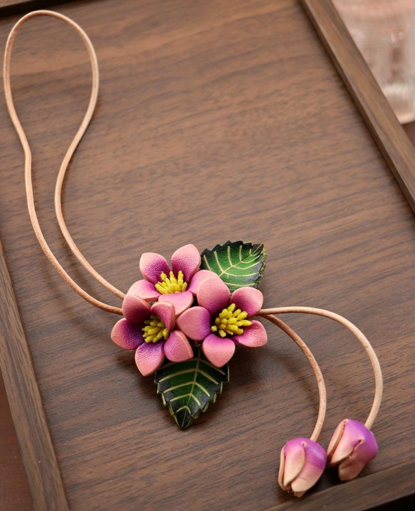 Genuine Leather Blooming Sunflowers Charms Simulation Peony Flower Pendent Exquisite Floral Decor Bag Charm Accessories