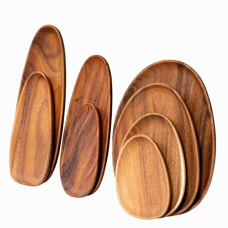 Набор деревянных тарелок HeMu-Acacia, особой формы, для подачи торта, десерта, фруктов, маленьких суши, блюд, премиальная акация