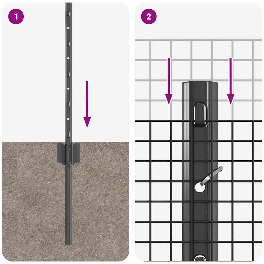 Welded Wire Fence Panel with Posts 10 x 0.4 m (W x H)