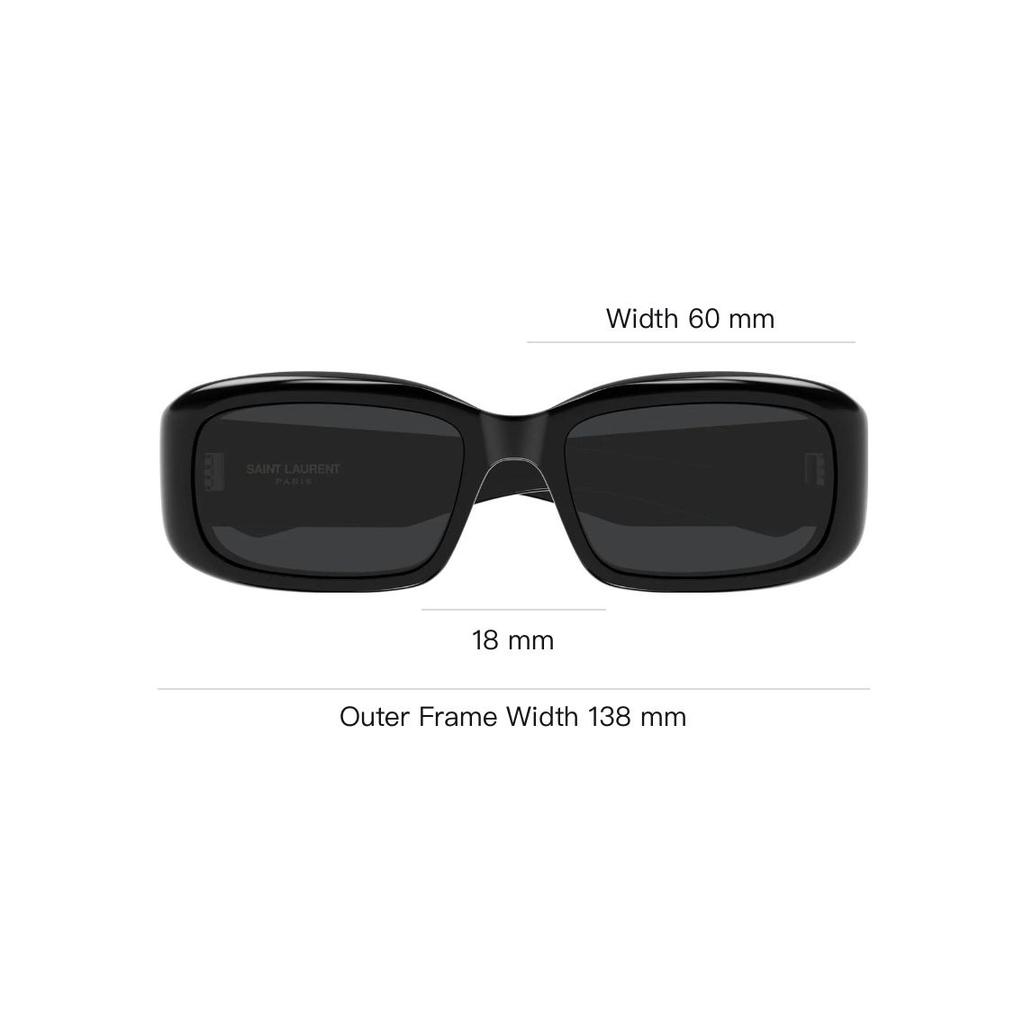Saint Laurent Logo Rectangular Sunglasses Unisex sunglasses Black SL809001