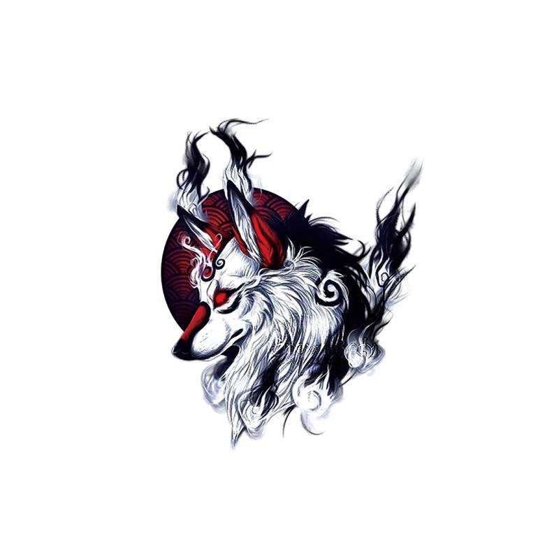 Голова тигра, голова волка, элемент татуировки, акварель, 3D, переносимый на воду, большой набор рисунков, водонепроницаемая наклейка для татуировки