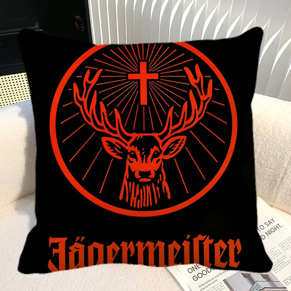 Alcohol Jjagermeister Pillow Case Square Pillow Bedroom Sofa Leisure Comfort Cushion Car Home Decoration