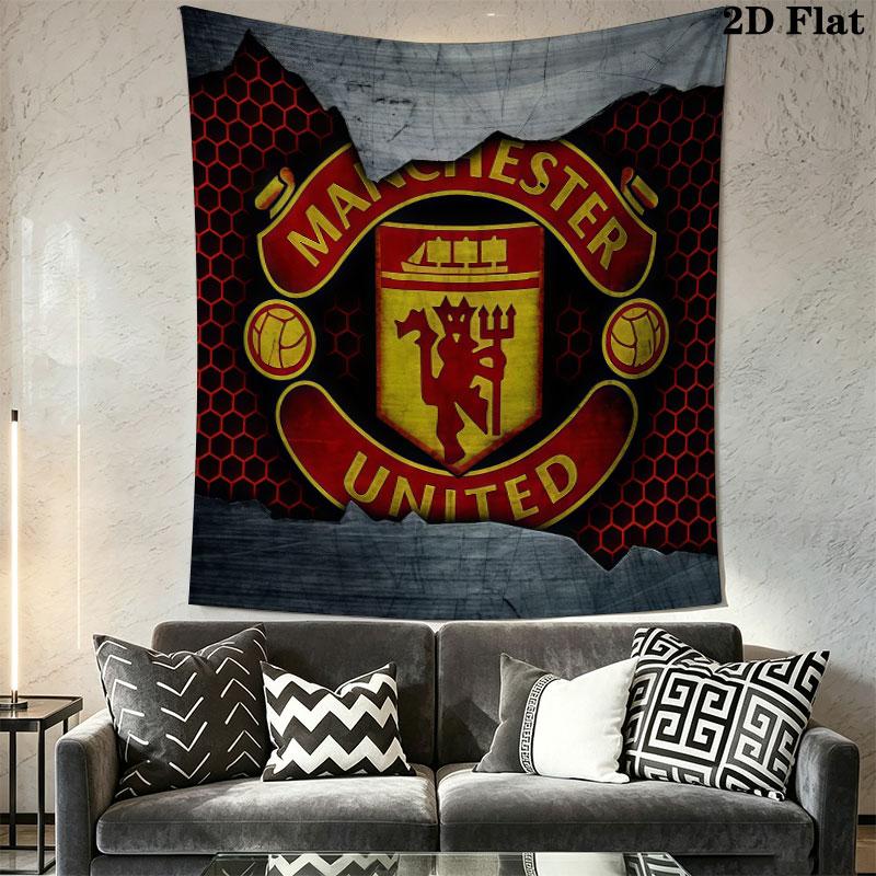 Shiny MUFC CardsWall Hanging Printed Fabric Blanket Decorative Tapestries for Bedroom Living Room Home Decor