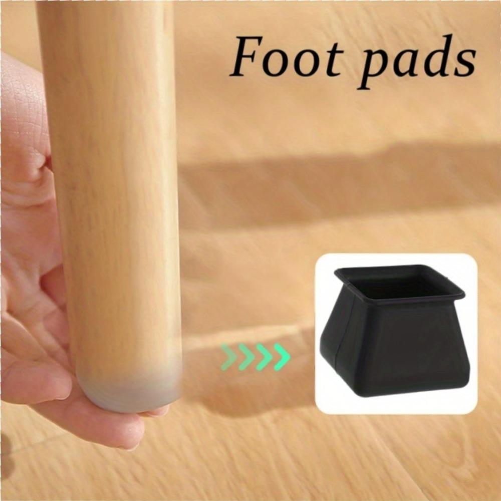 24PCS Anti Scratch Mute Square Chair Leg Caps Noise Reduction Floor Protectors Floor Protection