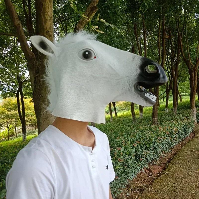 Party Funny and Funny Festival Horse Head Mask Headgear NEW Simulation Horse Head Mask Cosplay Costume