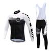 Autumn Riding Bicycle Jerseys Cycling Clothing Set Men Long Sleeve White Bib Pants Bicycle Clothes Suit