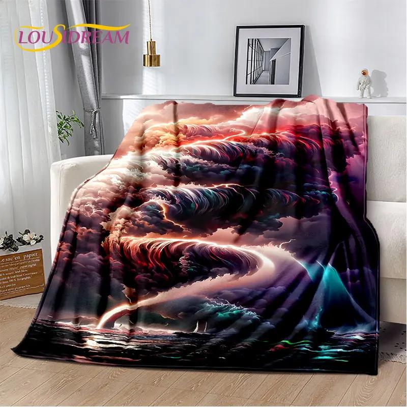 3D Natural, Tornado, Cloud Soft Plush Blanket, фланелевое одеяло, плед для гостиной, спальни, кровати, дивана, пикника, детей, офиса