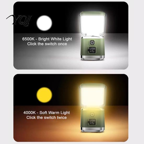 Portable LED Lantern Camping Light with 4 Lighting Modes, USB-C Rechargeable Tent Emergency Camp Lamp, Stepless Dimming for Outdoor Hiking Work