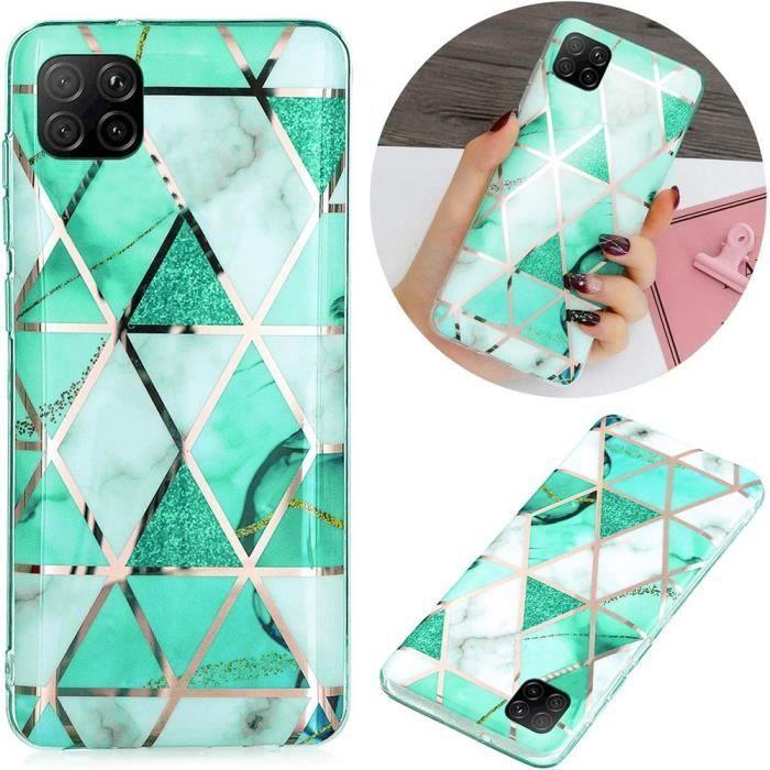 Coque pour Samsung Galaxy A22 5G Motif Marbre Turquoise Protection Léger Souple