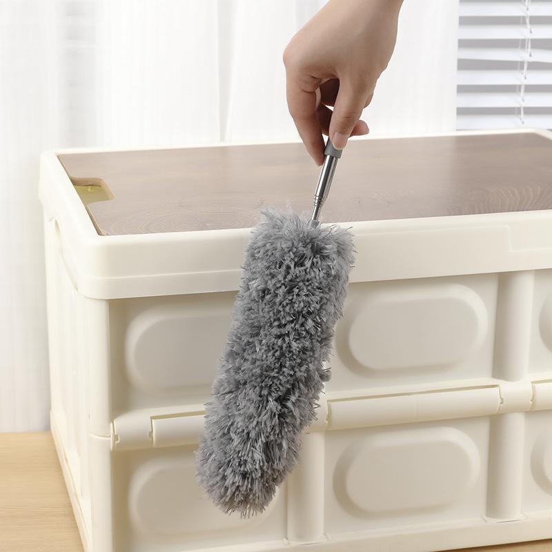 Electrostatic Dust Duster Telescopic Flexible Stainless Steel Household Feather Duster Cleaning Tool Microfiber Dust Brush