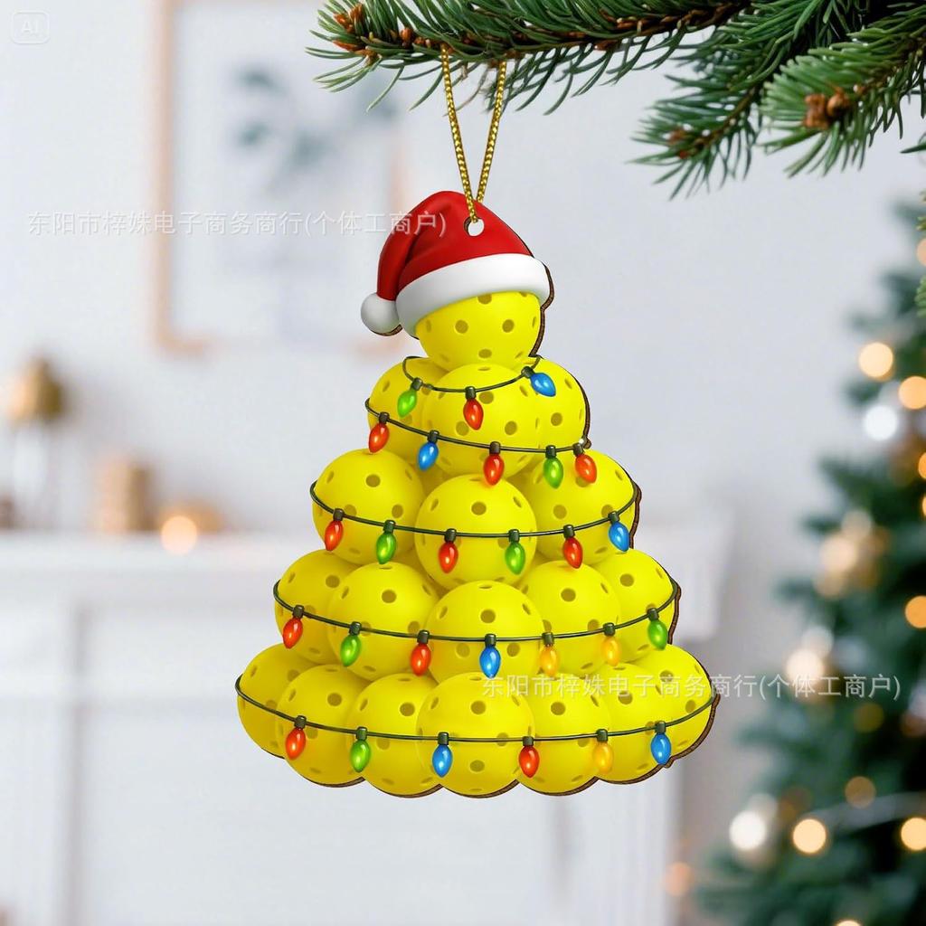 Funny Frog Santa Claus Christmas Tree Decoration, Double-Sided Printed Flat Animal Theme Holiday Party Ornament