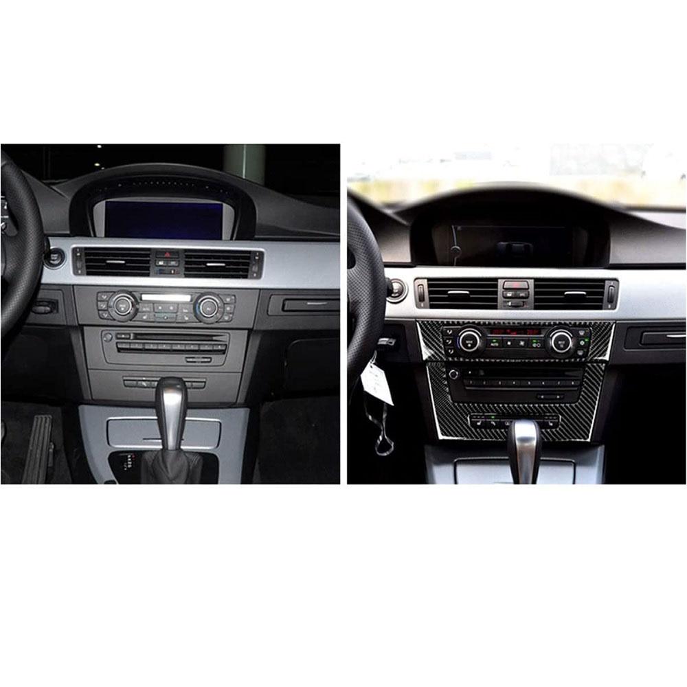 Real Carbon Fiber Interior Air Conditioning CD Panel Cover Trim For BMW 3 Series E90 E92 E93 2005-2012