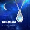 CUOKA MIRACLE Серебряное ожерелье с кельтским узлом и лунным камнем для женщин, стерлинговое серебро 925 пробы, синтетический лунный камень радужного цвета, цепочка 16-18 дюймов, идеальный подарок