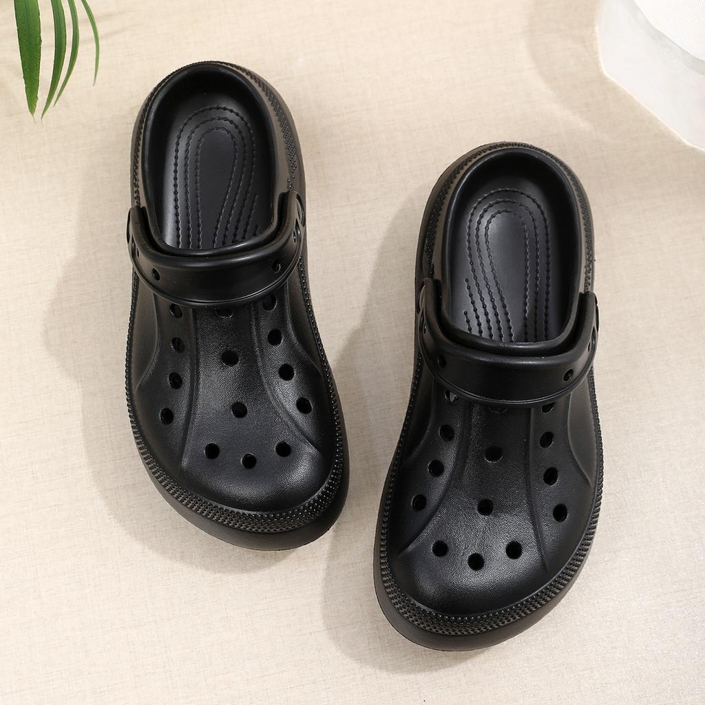 Новые простые и удобные домашние туфли на каждый день для пляжа и отдыха на природе для пары 2025 года, летние туфли средней высоты и на платформе с отверстиями, повседневные туфли с мягкой подошвой