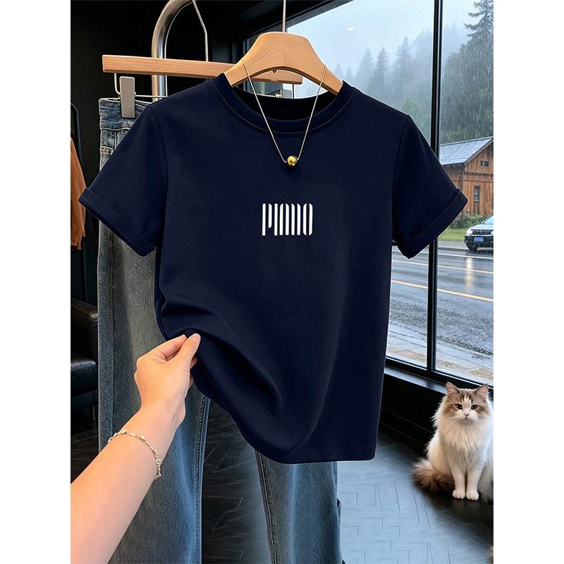 Summer new pure cotton white short-sleeved T-shirt women's shoulder thin simple versatile temperament bottoming shirt top