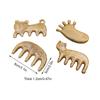 Natural Wooden Wide Tooth Mini Handle Comb Meridian Massage Anti-static Head Five Claw Massager Promote Blood Circulation