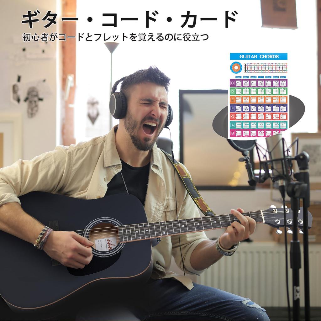 Набор для начинающих акустическая гитара ADM дредноут тип 41 дюйм вводная практическая гитара набор из 14 предметов (Матовый черный)