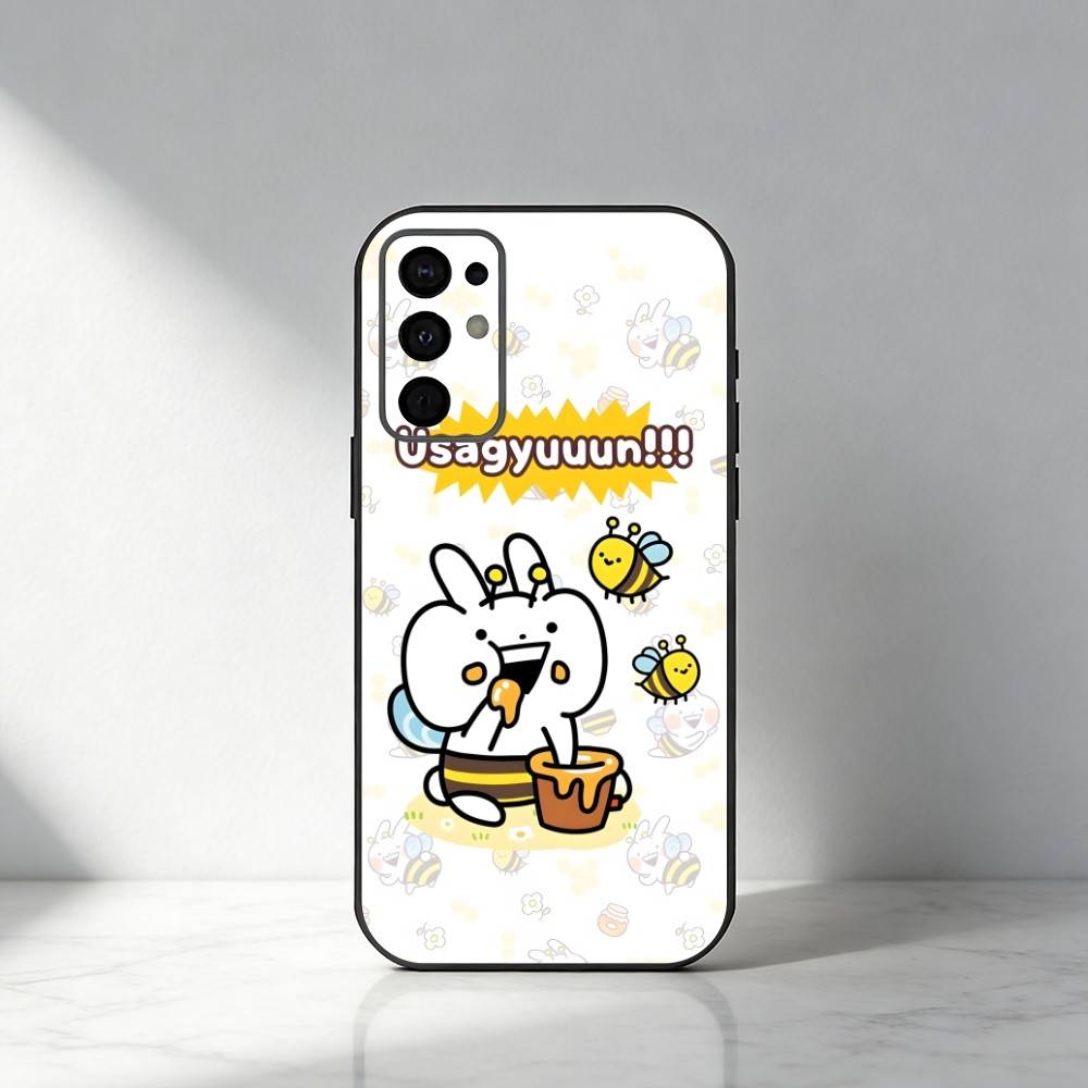 Cartoon Cute U-Usagyuuun-n Phone Case For Samsung S25,S24,S21,S22,S23,S30,Ultra,S20,Plus,Fe,Note,5G Black Cover