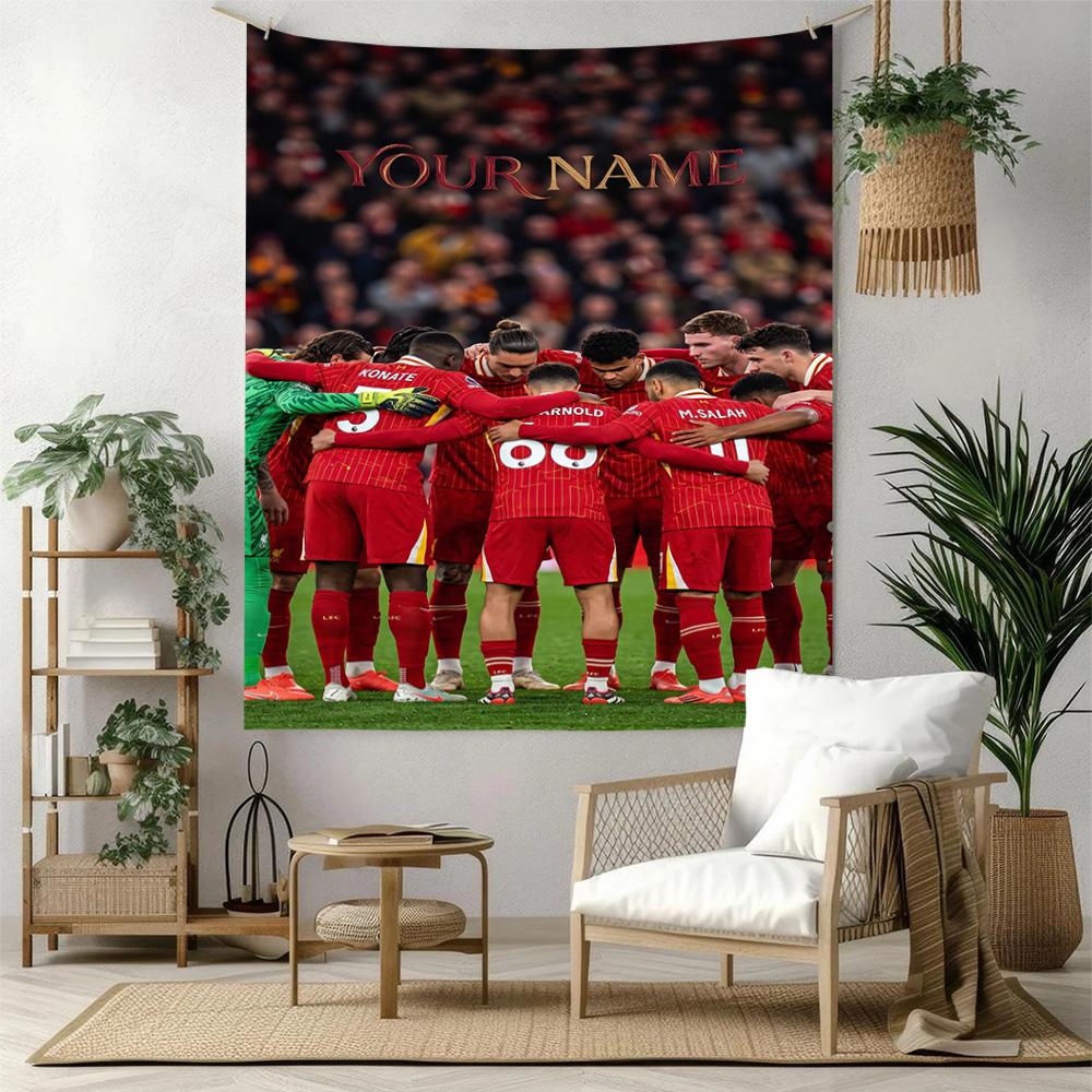 Liverpool Team Custom Your Name Wall Decor Tapestry Art For Pet Memorial Birthdaywedding Party Backdrop Family Gift