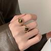 2 шт. Кольцо с камнем Тигровый глаз для мужчин и женщин, Регулируемое открытое кольцо из натурального камня, Винтажное statement-кольцо, Подарок-украшение для него и нее