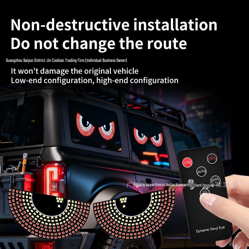 Cross-Border LED Rear Windshield Expression Light with Remote Control