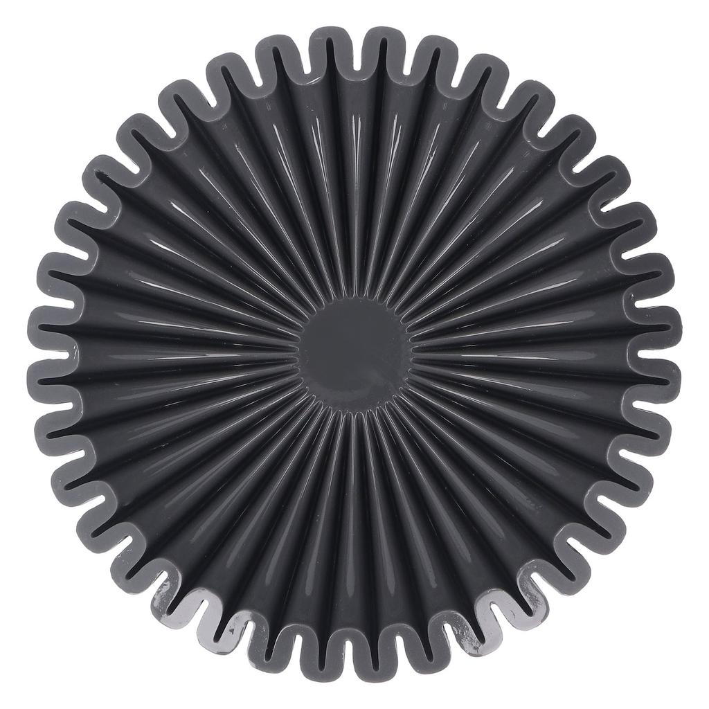 Black Bowl Resin Decorative Modern Grooved Fruit Bowl Centerpiece for Kitchen Counter Home Decor Gift