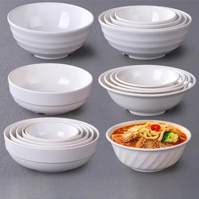 Белые миски из меламина под фарфор