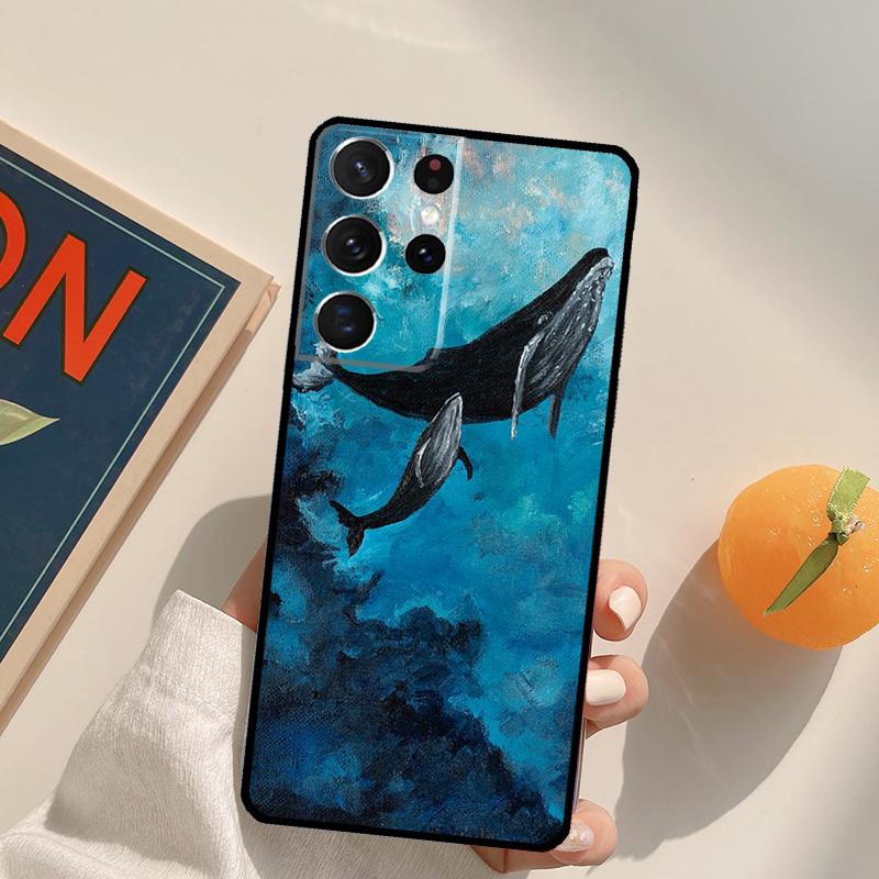 Красивая картина Синего кита Чехол для телефона для Samsung Galaxy S22 S23 S21 Ultra S20 FE S8 S9 S10 Plus Note 10 20 Ultra Чехол