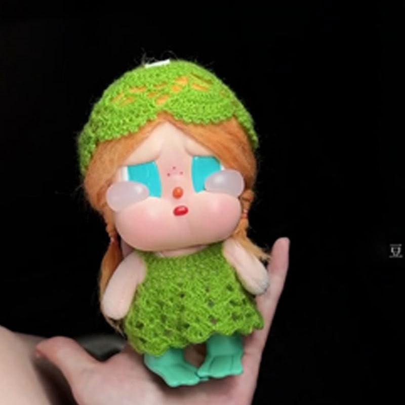 15cm Crybaby Doll Outfit Green Crochet Skirt Set Collectible Dolls Only