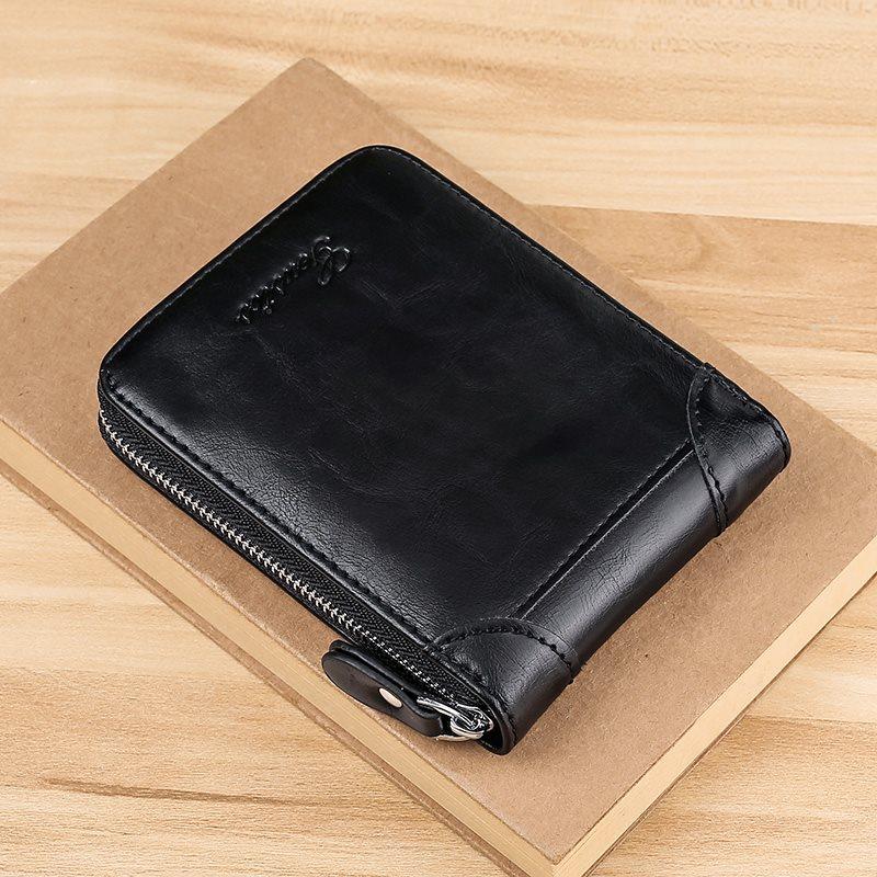 Men's Wallet Casual Zipper Wallets Card Holder Male Synthetic PU Purse Coin Purse Personalized Wallet