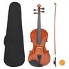 Violin Complete Set with Bow and Chin Rest Dark Wood Size 4 4
