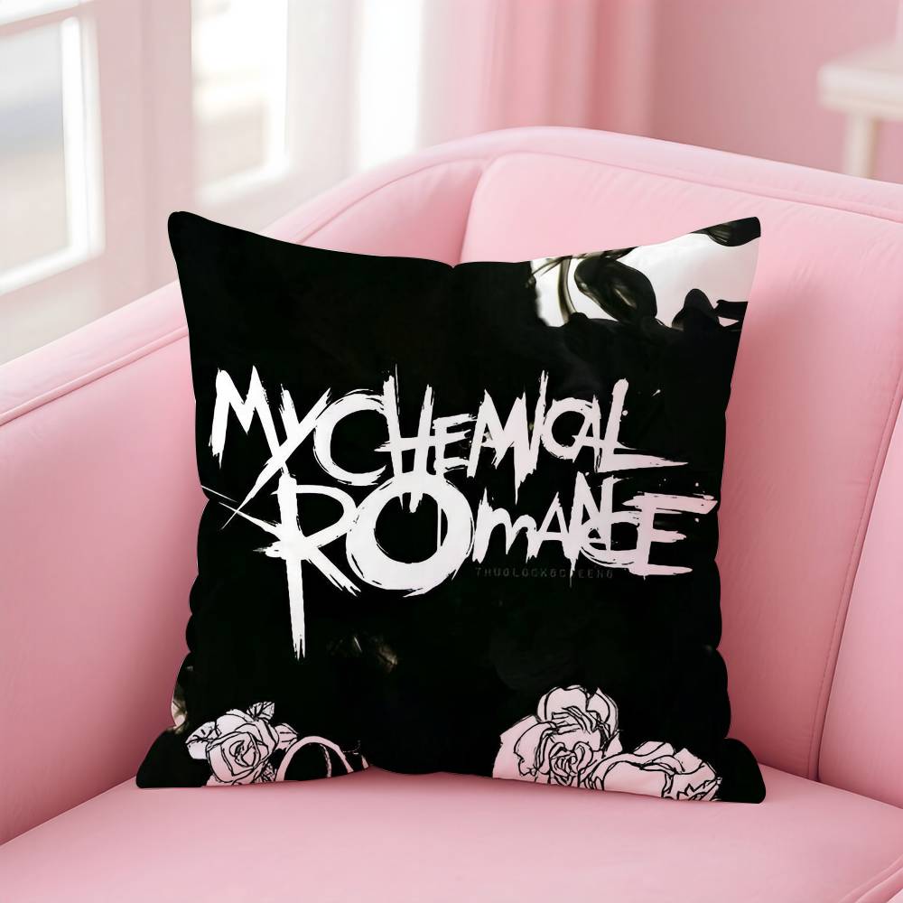 Горячая Рок-группа My Chemical Romance Наволочка Противопылевой Клещ Наволочка Невидимая Молния Шелковистый Короткий Плюш Чехол на Подушку Дивана