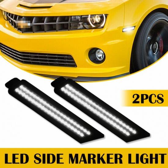 Smoked Clear / Side Lens Marker White/Amber/Red Light Fit Chevy 2010-2015 Camaro