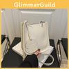 Simple Solid Color Lychee Pattern Embossed Women Square Bag With Pendant Cartoon