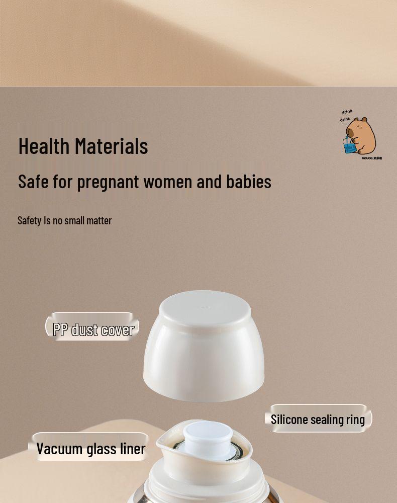 Capybara Thermal Hot Water Bottle: Insulated, Cool-Keeping & Heat-Preserving Large Thermos.