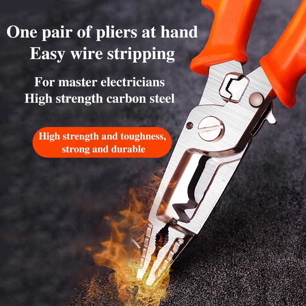 Ручной инструмент 10 в 1, многофункциональный инструмент для зачистки проводов, сверхмощные универсальные плоскогубцы, инструмент для зачистки проводов, кабельный резак, ручной инструмент для обжима клемм