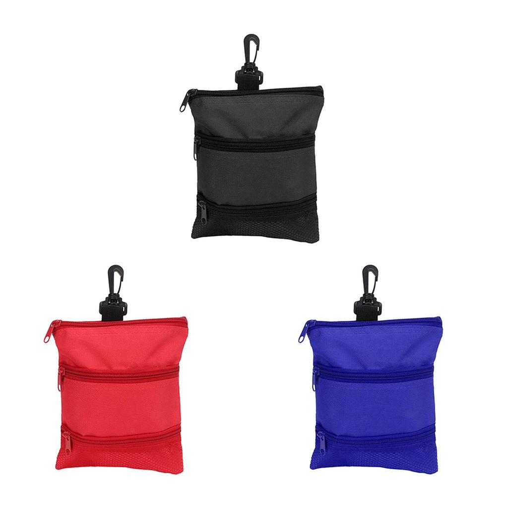 Golf Tee Holder Professional Multipurpose 3 Zippered Pockets