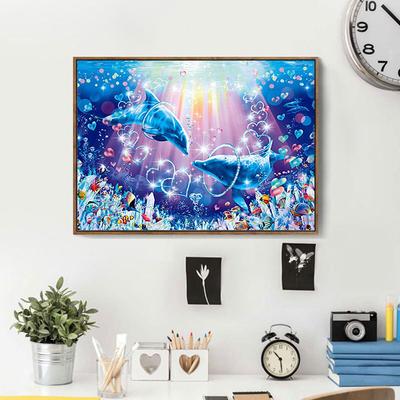 Алмазная вышивка мультфильм алмазная живопись полная круглая вышивка крестиком Дельфин Алмазная мозаика фотографии горный хрусталь