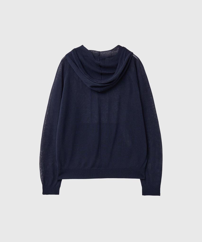 GENERALIDEA Sheer Hooded Knit Pullover [Navy] / Gf2Lkp526
