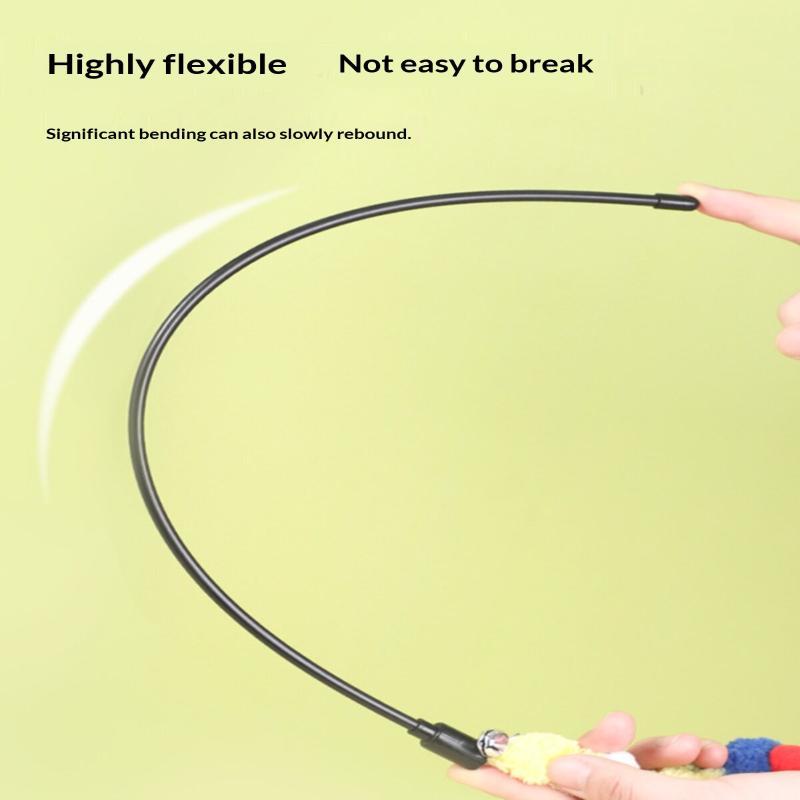 Interactive Feather Cat Teaser Wand Funny Caterpillar Shape Bite Resistant for Kitten Exercise Pet Play Home Use