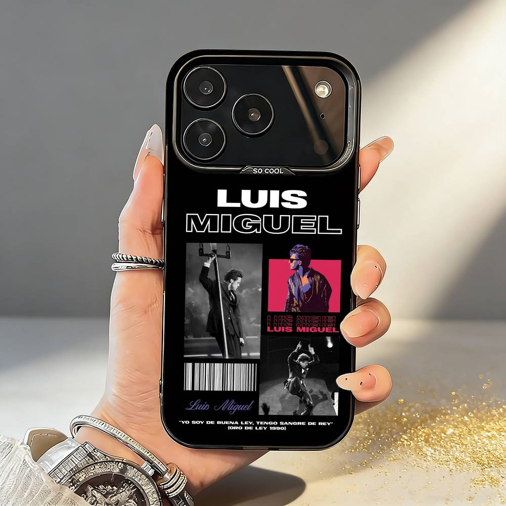 Чехол для телефона L-Luis M-Miguel Singer Для iPhone17,16,15,14,13,12,11,Pro,MAX Серый Матовый Силикон Черная Крышка
