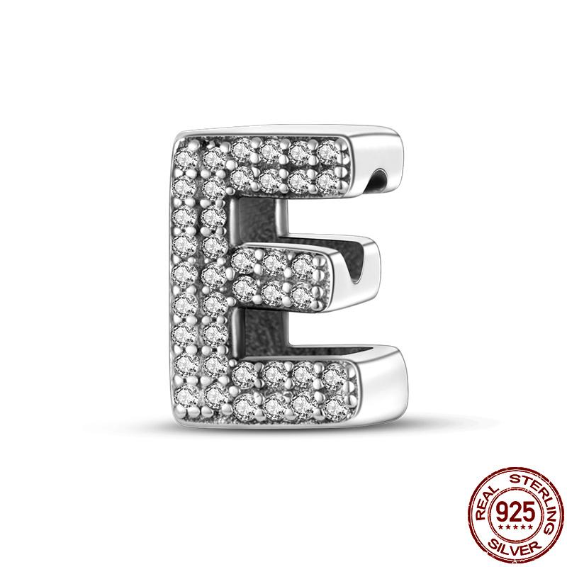 Silver 925 Charms Original Fit Original Bracele Silver Classic 26 Letters Beads Diy Charm For Women Jewelry