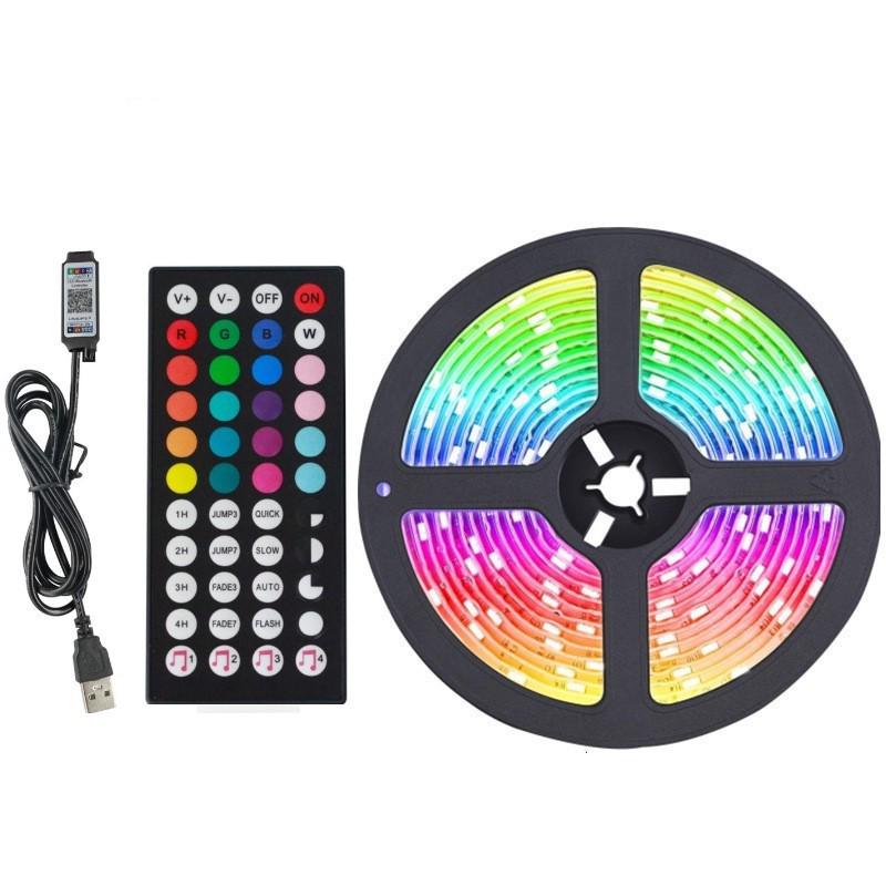 Набор светодиодной ленты 2835 RGB с Bluetooth и 24-клавишным пультом, 5 В USB
