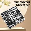 Home Nail Clipper Set of 18 Pieces Large Size Dead Skin Pliers Diagonal To Remove Dead Skin Small Eyebrow Clipper Leather Sleeve