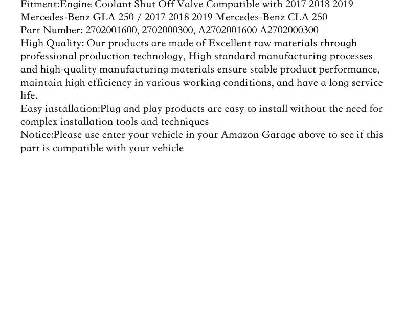 Клапан отключения охлаждающей жидкости двигателя Mercedes A2702001600