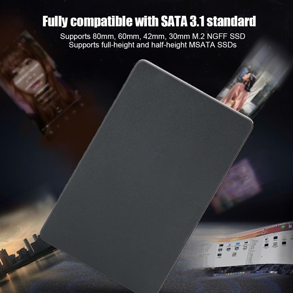 Черный бокс для жесткого диска из АБС-пластика, 2 в 1, M.2 B Key, MSATA на SATA 3.0, Компьютерные аксессуары (Не включая жесткий диск)