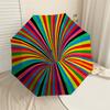 1PC Colorful Stripes Umbrella-8-Rib Reinforced, Automatic Open, Lightweight & Durable, Cute Fashion Accessory for Outdoor-T340