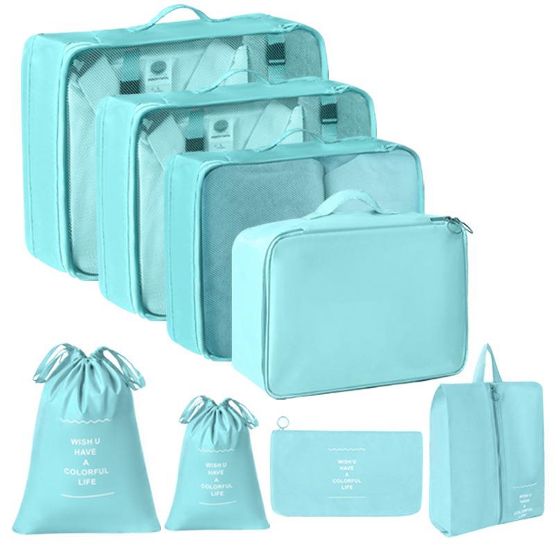 Travel Storage Bag Set - 7-Piece Multi-functional Compartment Bags for Clothes & Cosmetics