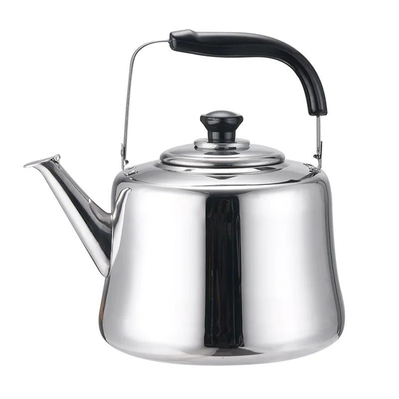 Чайник со свистком, домашний чайник из нержавеющей стали для индукционных плит, газовых плит, походный чайник, большой емкости, для кипячения воды
